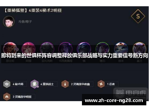 即将到来的世俱杯阵容调整释放俱乐部战略与实力重要信号新方向